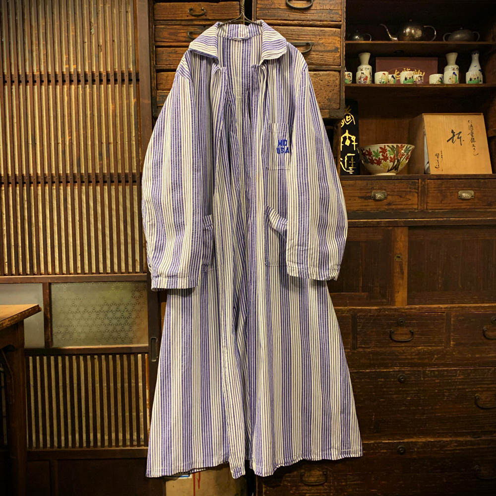 ヴィンテージ メディカルドクター ガウンコート【MD USA】【1940's】Vintage Seersucker Medical Doctor  Coat